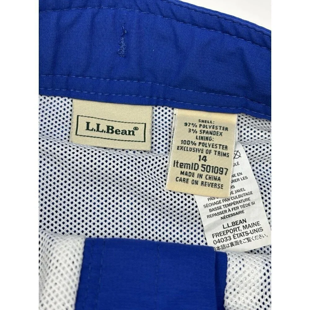 L.L. Bean Boys Light‎ and Dark Blue Drawstring Swim Shorts with Mesh Lining